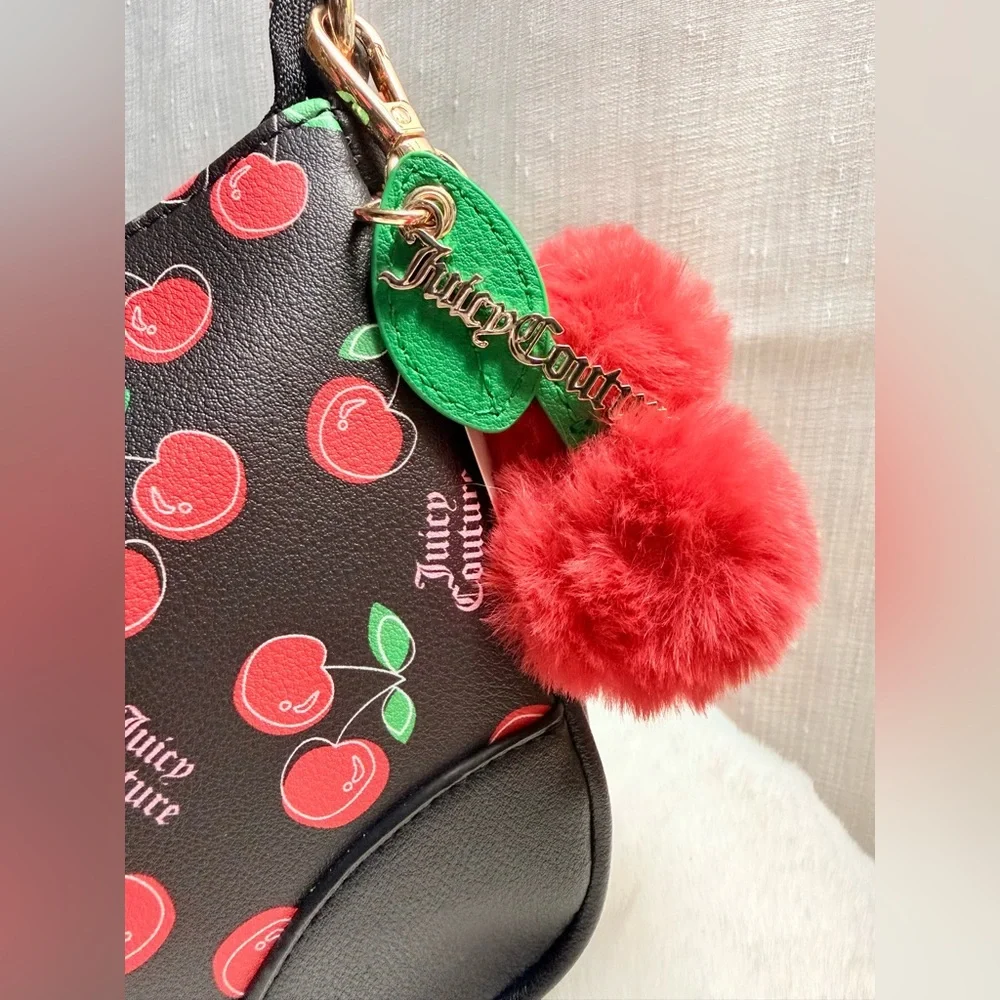 NEW Juicy Couture Black Red Cherry Girl Shoulder Bag - Picture 3 of 8